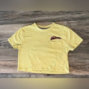 Volcom girls crop t shirt, neon